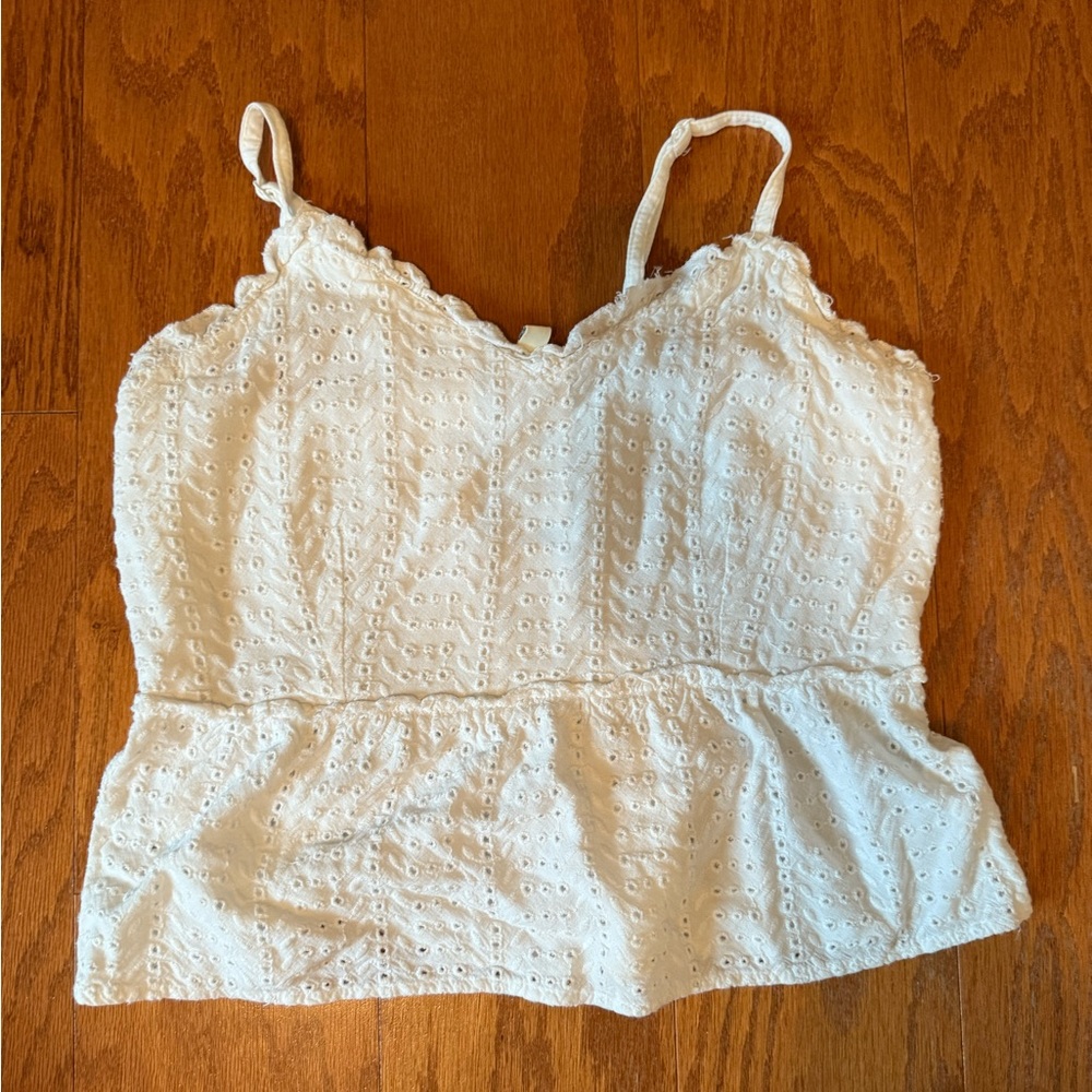 Brandy Melville Cream Eyelet Camisole
